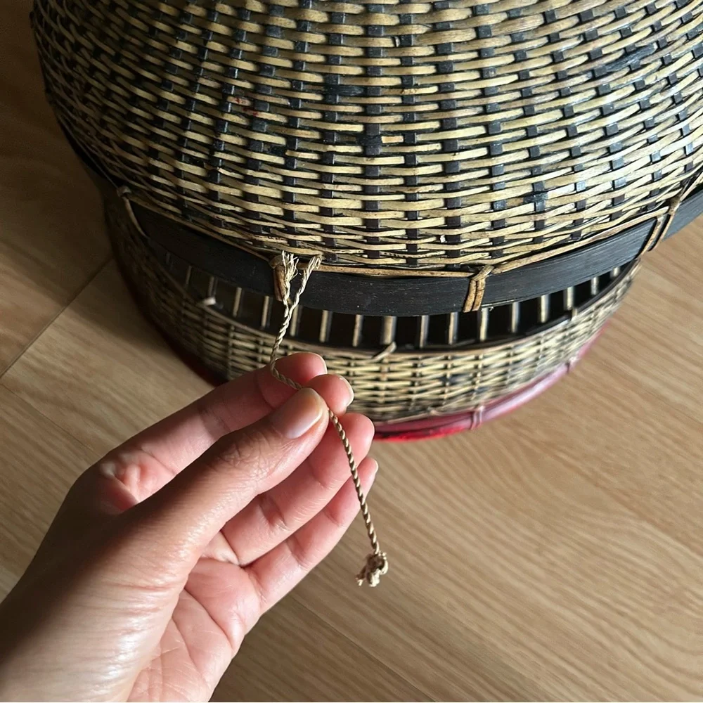 Traditional Vintage Asian Hand Woven Fishing Basket